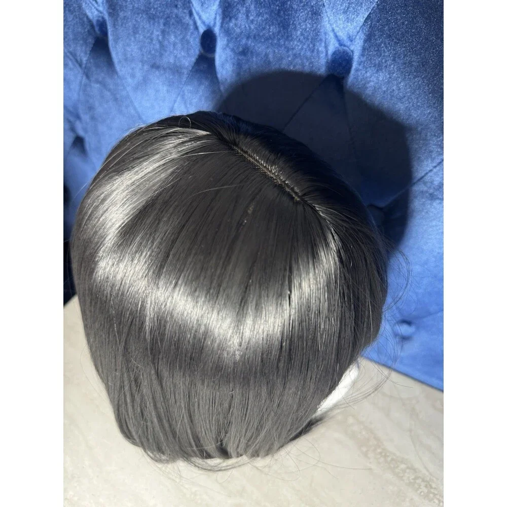 Vacation Synthetic Black Bob Wig with Bangs for Women Daily Use Cosplay Party